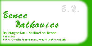 bence malkovics business card